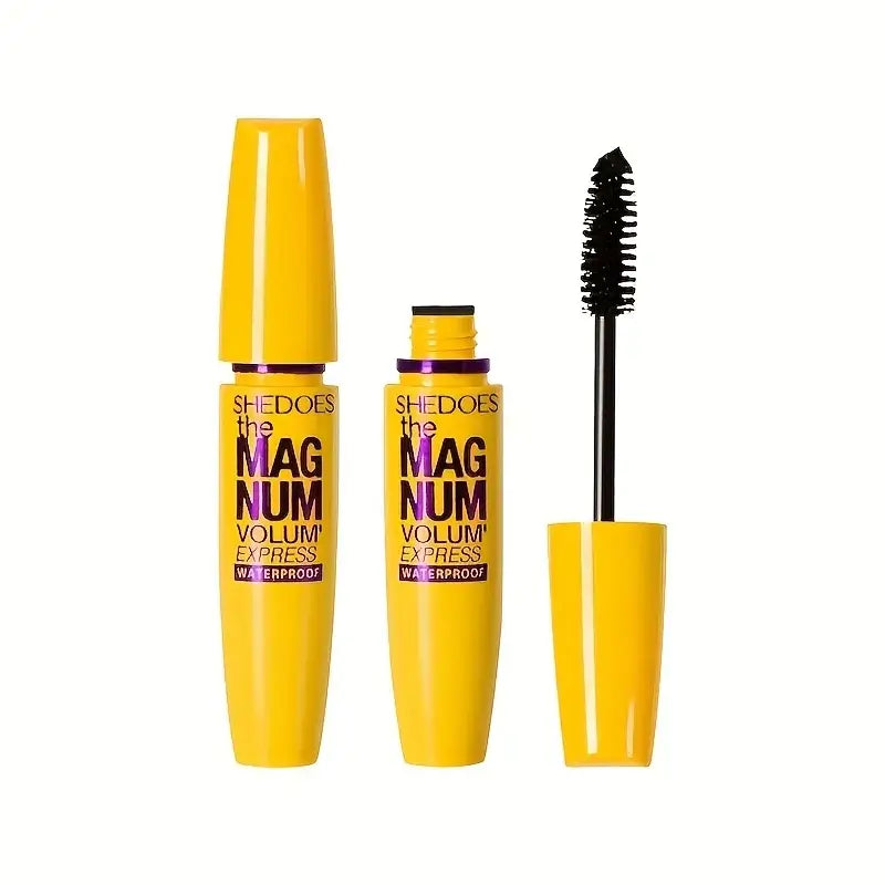 Frost Glow Cosmetics 4D black mascara. Waterproof liquid fiber formula for thickening, lengthening & curling lashes all day.