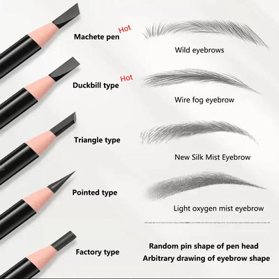 Frost Glow Cosmetics eyebrow pencil. Waterproof, long-lasting, feather-light formula for natural brow lift & professional definition.