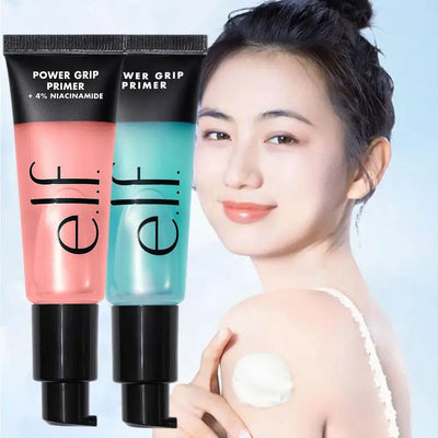 Frost Glow Cosmetics power grip primer gel with hyaluronic & 4% niacinamide. Hydrating, brightening, long-lasting makeup base.