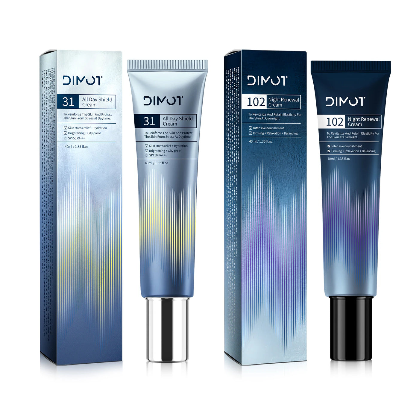Frost Glow Cosmetics day & night cream firms, hydrates & soothes with niacinamide & centella asiatica for all-day facial care.