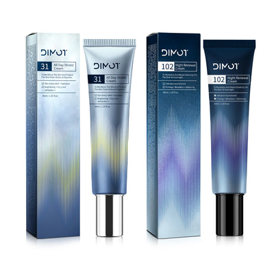 Frost Glow Cosmetics day & night cream firms, hydrates & soothes with niacinamide & centella asiatica for all-day facial care.
