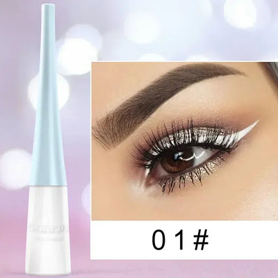 Frost Glow Cosmetics colorful liquid eyeliner pens. Waterproof, matte, easy-to-wear in blue, red, green, white, gold & brown shades.