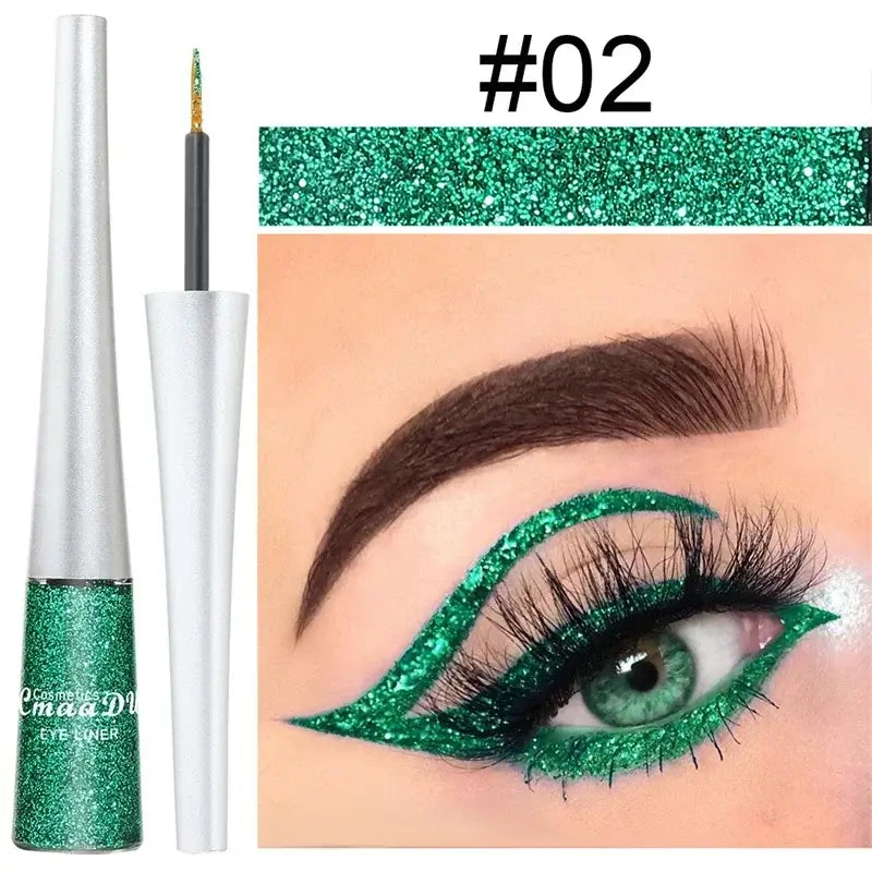 Frost Glow Cosmetics colorful liquid eyeliner pens. Waterproof, matte, easy-to-wear in blue, red, green, white, gold & brown shades.