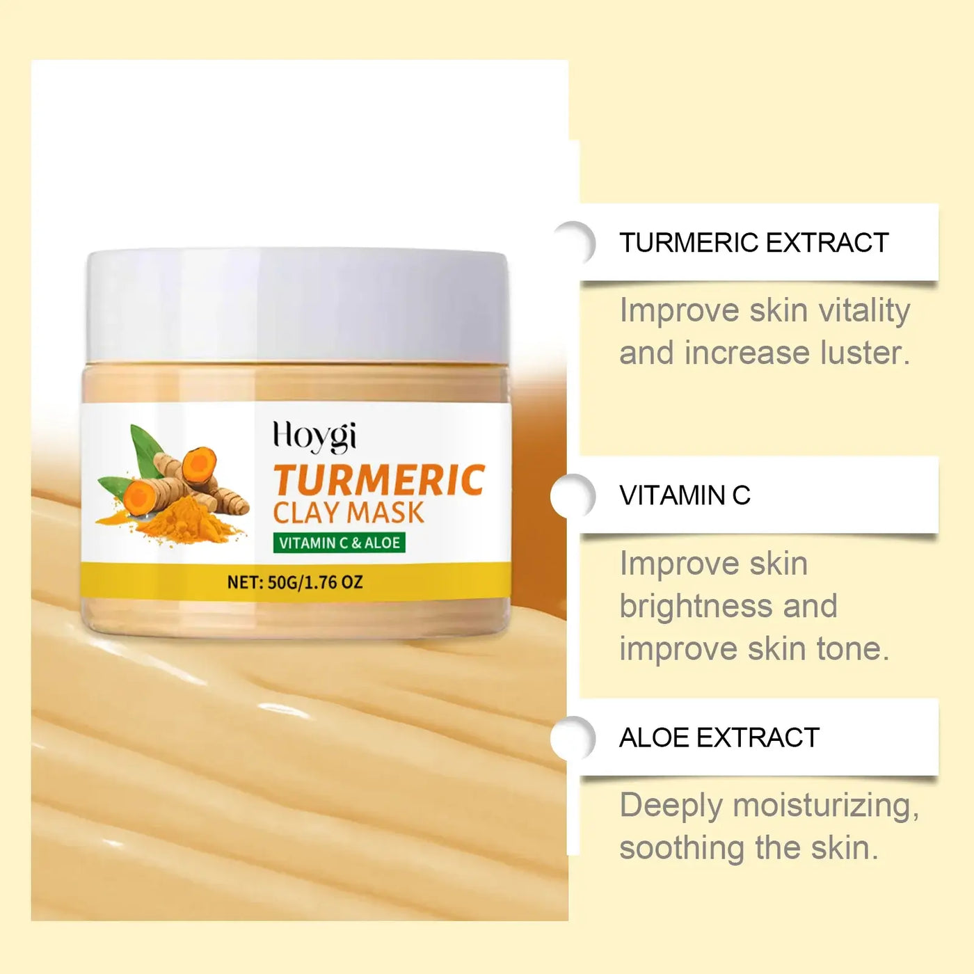 Frost Glow Cosmetics turmeric vitamin C clay mask deep cleans, refines pores, controls oil & brightens dull skin while fading dark spots.