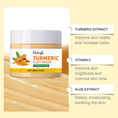 Frost Glow Cosmetics turmeric vitamin C clay mask deep cleans, refines pores, controls oil & brightens dull skin while fading dark spots.