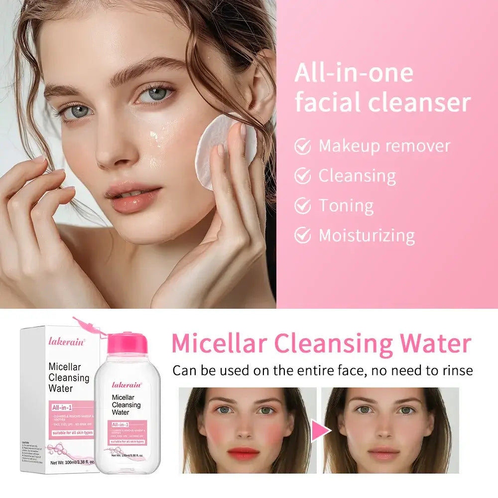 Frost Glow Cosmetics micellar water 100ml removes makeup, hydrates & refreshes skin. Gentle deep cleanser & facial makeup remover.