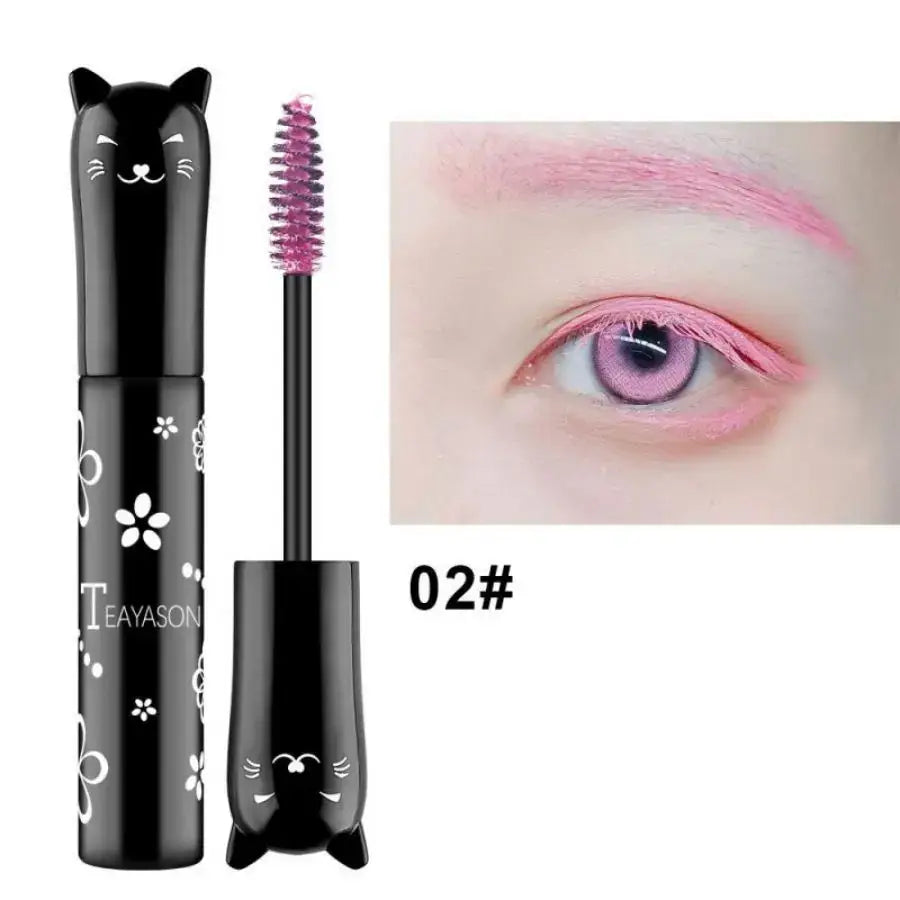Frost Glow Cosmetics colorful mascara set. Large brush head, non-clumping, smudge-proof in white, purple, blue, silver & coffee.