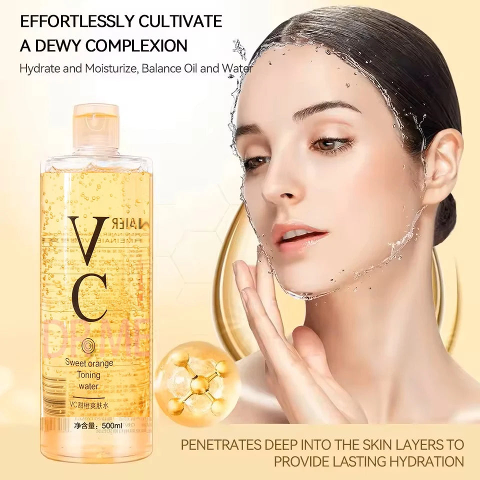 Frost Glow Cosmetics vitamin C toner 500ml hydrates, refreshes & repairs skin. Prevents dryness, brightens & supports healthy glow.