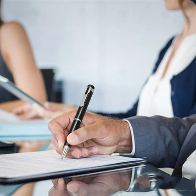 Frost Glow Cosmetics portable digital voice recorder with noise cancelling. Perfect for meetings, lectures & conferences.