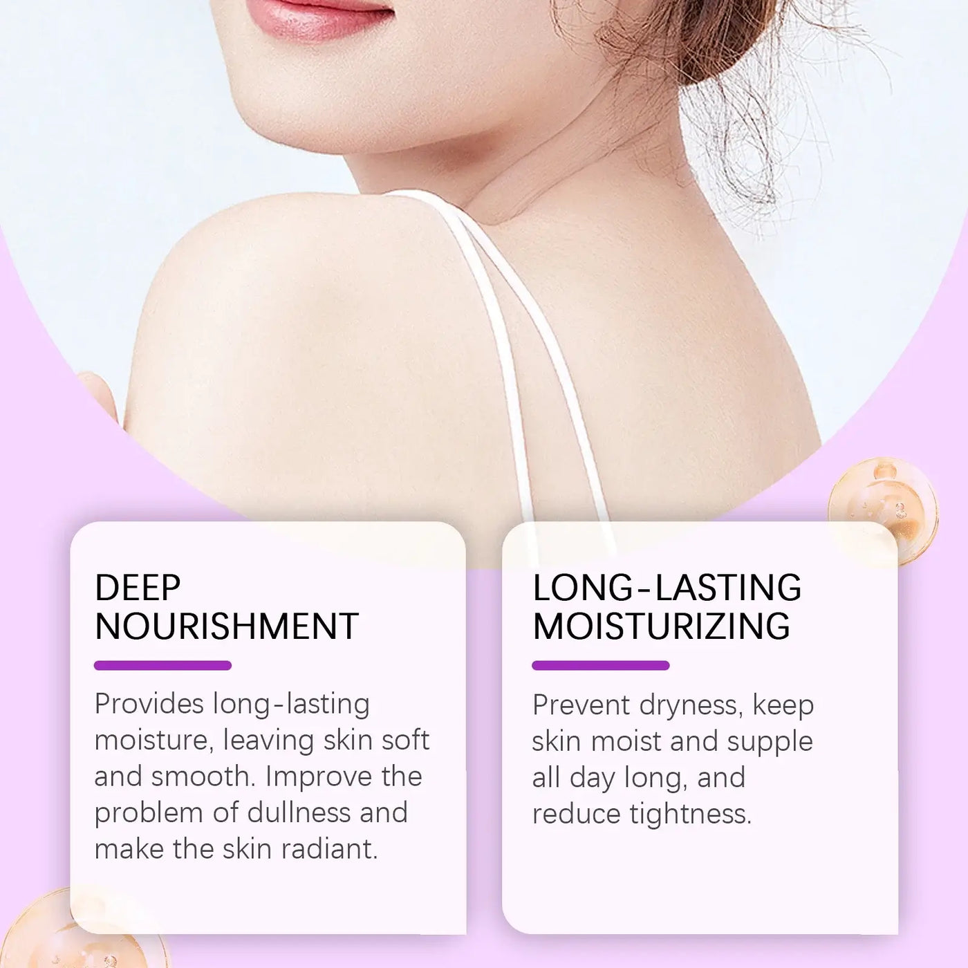 Roxelis Date Woman Shower Gel in 100ml bottle with lathered skin, promoting body wash moisture and luxury oils.