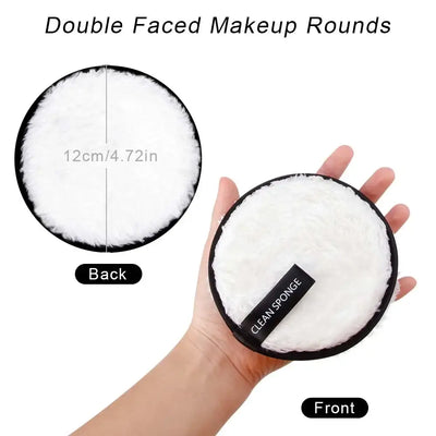 Eco-friendly reusable microfiber makeup remover pads. Double-layer, washable & gentle on skin. Shop Frost Glow Cosmetics sustainable beauty tools today!