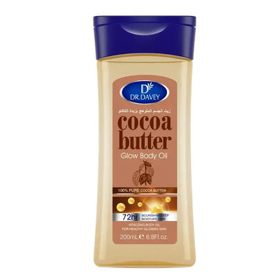 Nourishing cocoa butter body oil for glowing, hydrated skin. Smooths, softens & revitalizes. Suitable for all skin types.