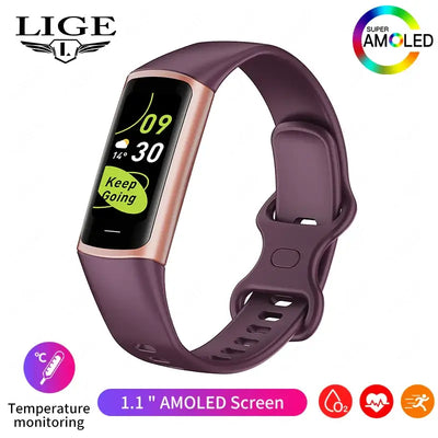 2025 Frost Glow Cosmetics smart bracelet fitness tracker. Waterproof band for men & women, phone-connected, Android & iOS watch.