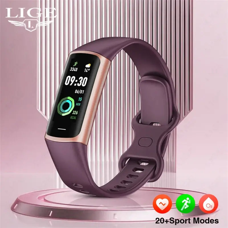 2025 Frost Glow Cosmetics smart bracelet fitness tracker. Waterproof band for men & women, phone-connected, Android & iOS watch.