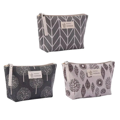 Stylish 3pcs cosmetic pouch set for girls. Portable, printed, and perfect for organizing makeup & accessories. Shop Frost Glow Cosmetics today!