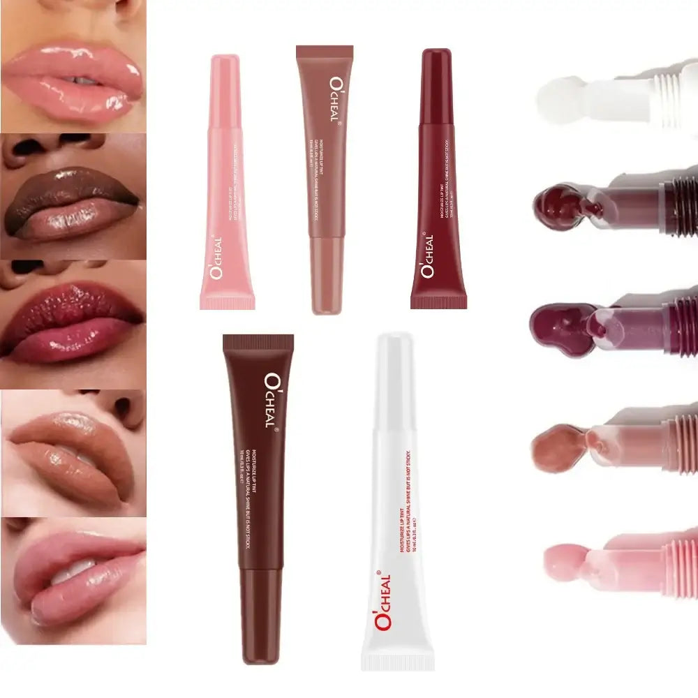 Frost Glow Cosmetics 4-Color Lip Gloss Set – Moisturizing, plumping, mirror-shine lip oils that smooth fine lines & enhance lips.