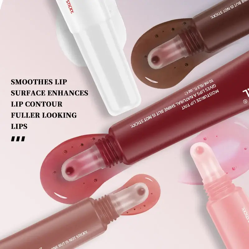 Frost Glow Cosmetics 4-Color Lip Gloss Set – Moisturizing, plumping, mirror-shine lip oils that smooth fine lines & enhance lips.