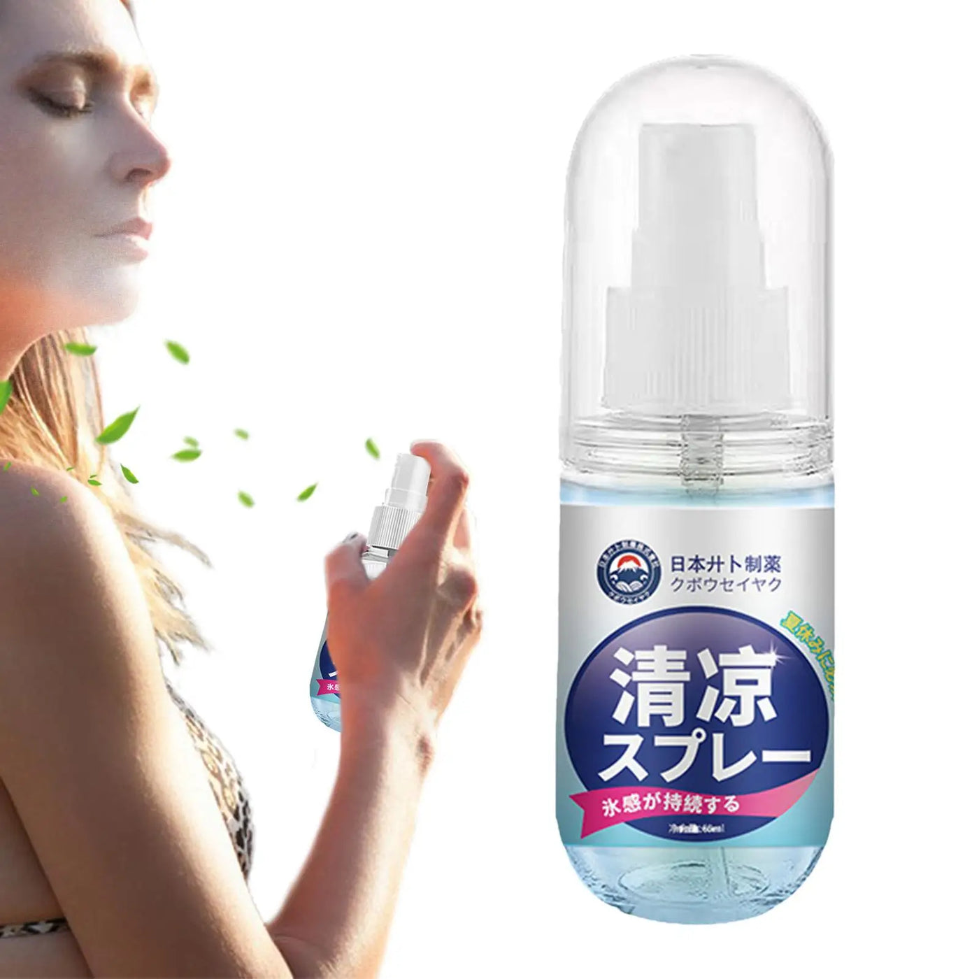 Stay fresh in hot weather with our 60ml cooling spray. Refreshing body mist for heat relief, hydration & outdoor protection.