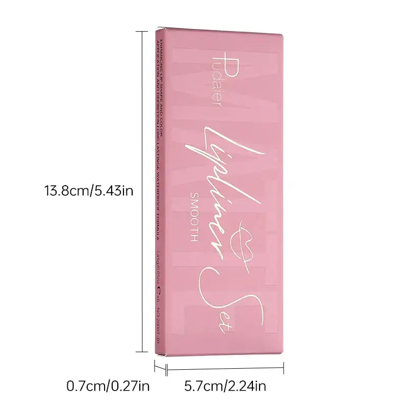 Frost Glow Cosmetics 6pcs matte lip liner set. Waterproof, durable & easy to color. Long-lasting lip contour pencils for all skin types.