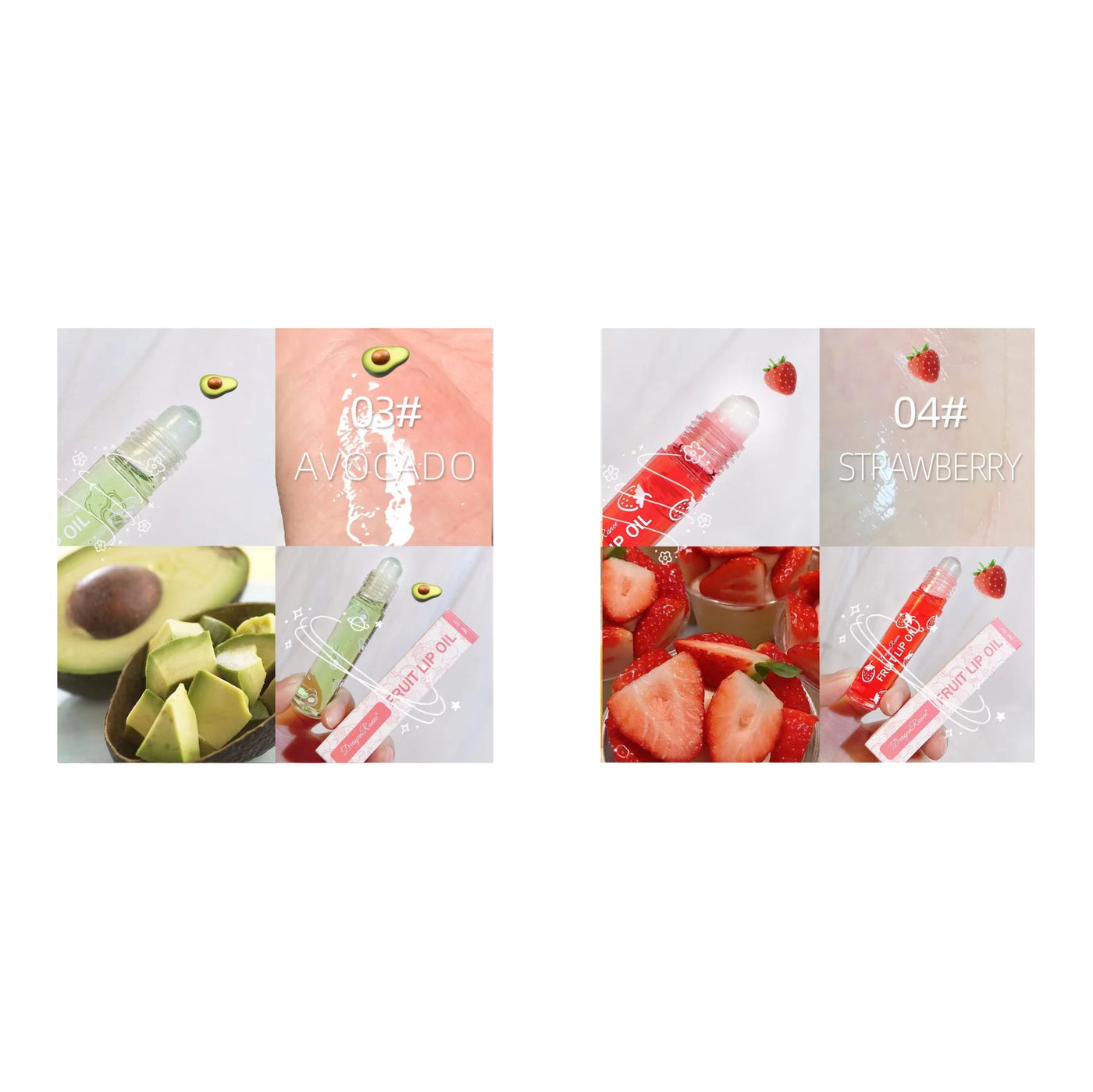 Frost Glow Cosmetics Lip Oil. Moisturizing shea fruit formula hydrates, softens & adds glossy color for healthy, dribbling lips.