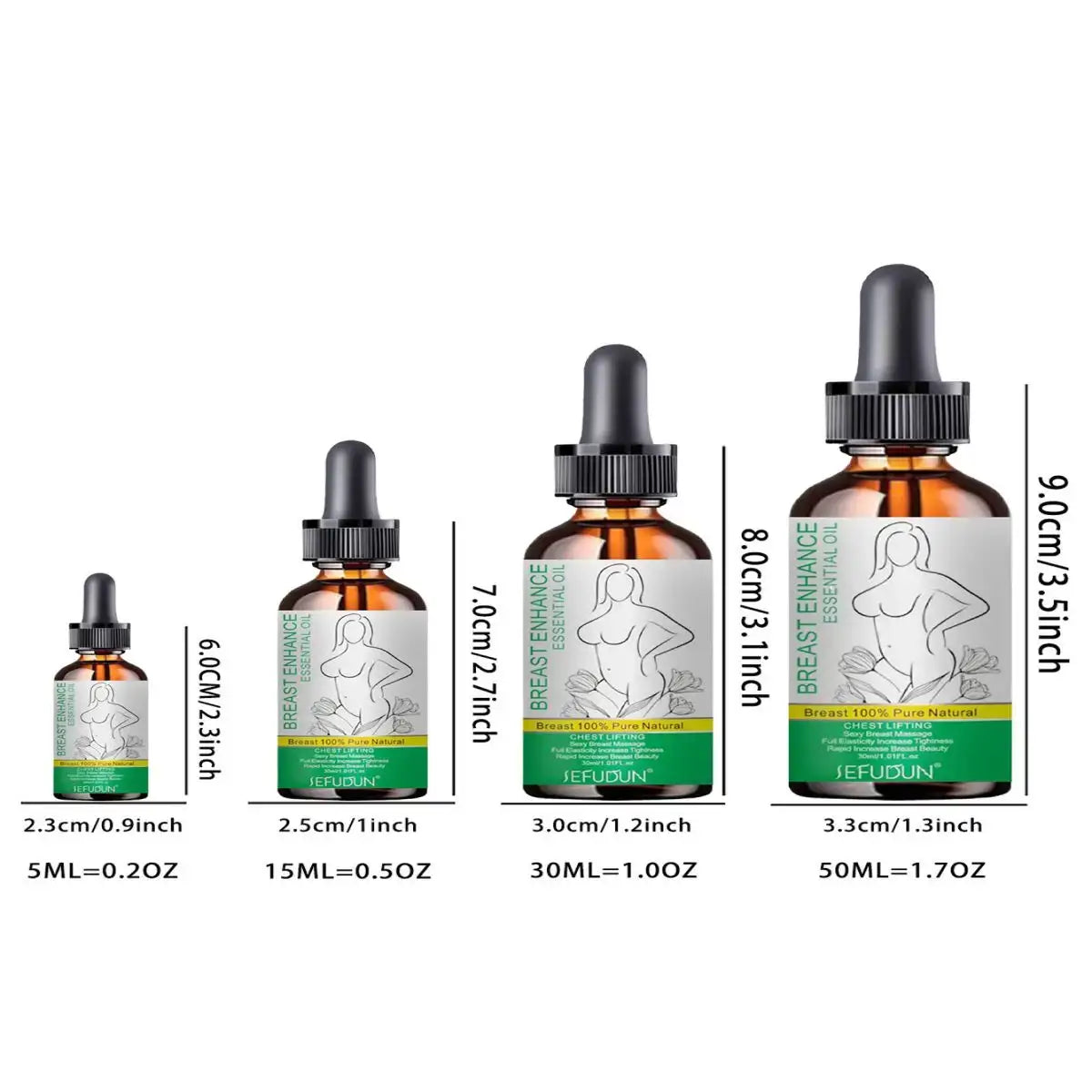 Nourishing breast enhancement oil that supports firmness, elasticity & natural growth. A body care essential for women’s confidence.