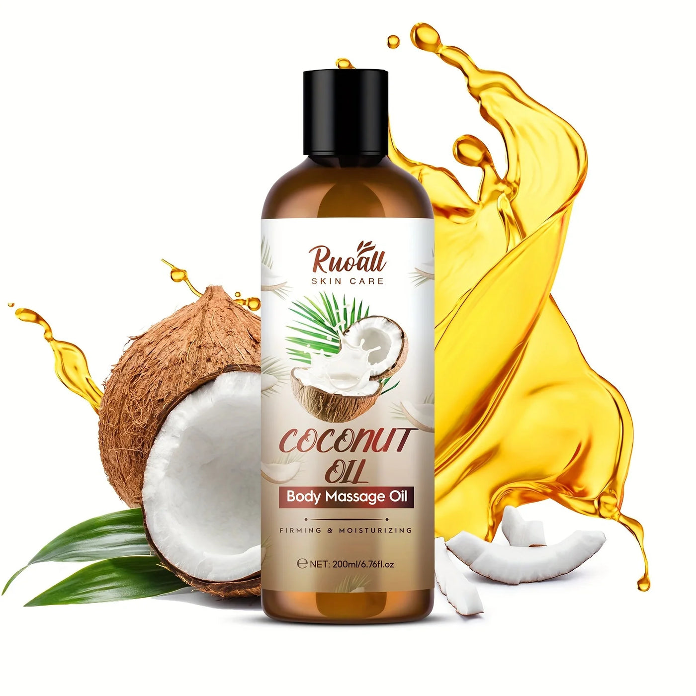 Rich coconut massage oil with lasting fragrance. Nourishes, hydrates & relaxes the body while enhancing skincare naturally.