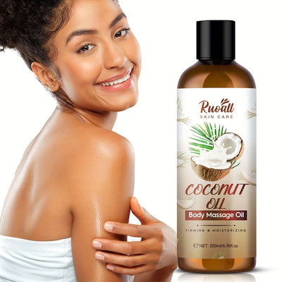 Rich coconut massage oil with lasting fragrance. Nourishes, hydrates & relaxes the body while enhancing skincare naturally.