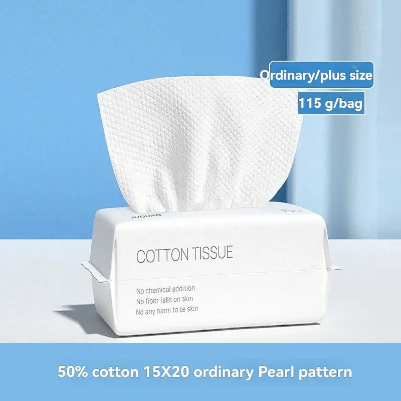 Gentle, absorbent disposable facial towels made from soft cotton. Perfect for makeup removal & daily skincare. Shop Frost Glow Cosmetics today!