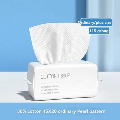Gentle, absorbent disposable facial towels made from soft cotton. Perfect for makeup removal & daily skincare. Shop Frost Glow Cosmetics today!