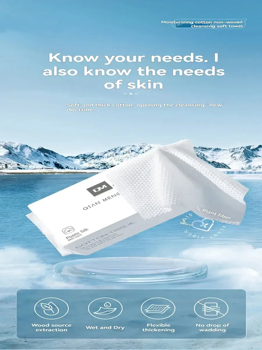 Gentle, absorbent disposable facial towels made from soft cotton. Perfect for makeup removal & daily skincare. Shop Frost Glow Cosmetics today!