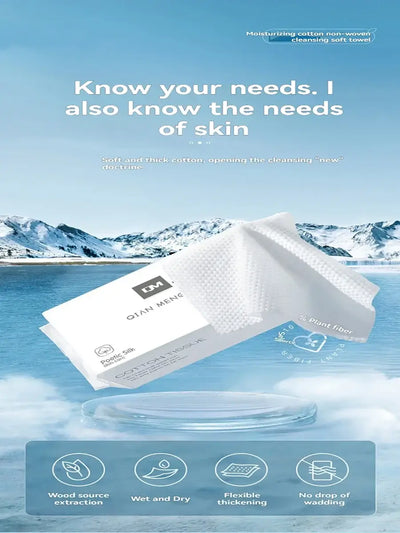 Gentle, absorbent disposable facial towels made from soft cotton. Perfect for makeup removal & daily skincare. Shop Frost Glow Cosmetics today!