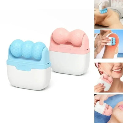 Dual-head ice roller for puffiness, migraines & skin tightening. Relieve tension & refresh your skin with Frost Glow Cosmetics beauty tools.