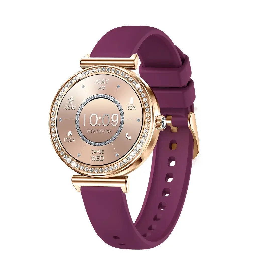 Stay stylish with Frost Glow Cosmetics Women’s Smartwatch – wireless calls, sport modes, IP68 waterproof, fitness tracker & metal strap.