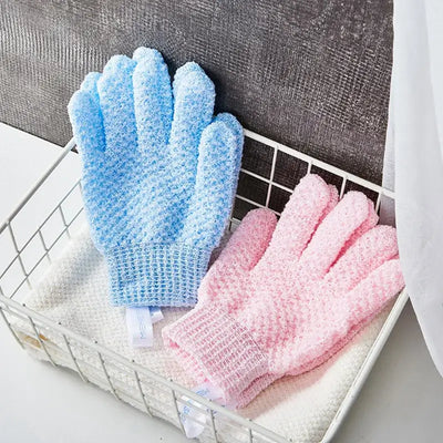 Exfoliating bath gloves for body & face. Improve circulation, remove dead skin & leave skin soft, smooth & refreshed.