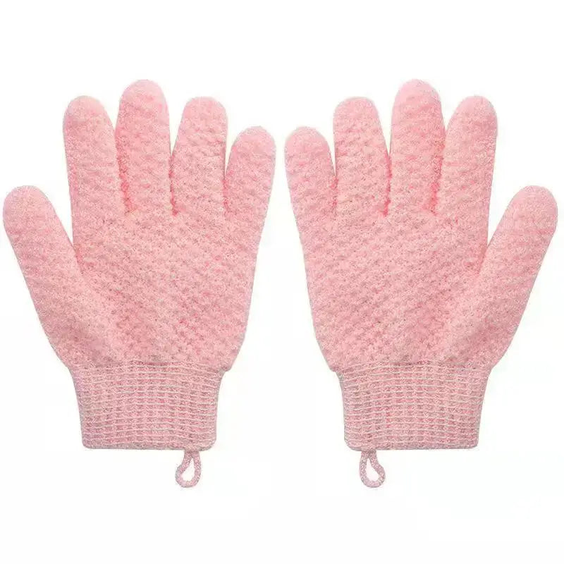 Exfoliating bath gloves for body & face. Improve circulation, remove dead skin & leave skin soft, smooth & refreshed.