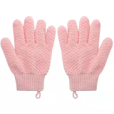 Exfoliating bath gloves for body & face. Improve circulation, remove dead skin & leave skin soft, smooth & refreshed.