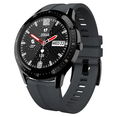 Frost Glow Cosmetics 1.28" HD fitness tracker smartwatch with health monitoring, sports modes & IP67 waterproof design.