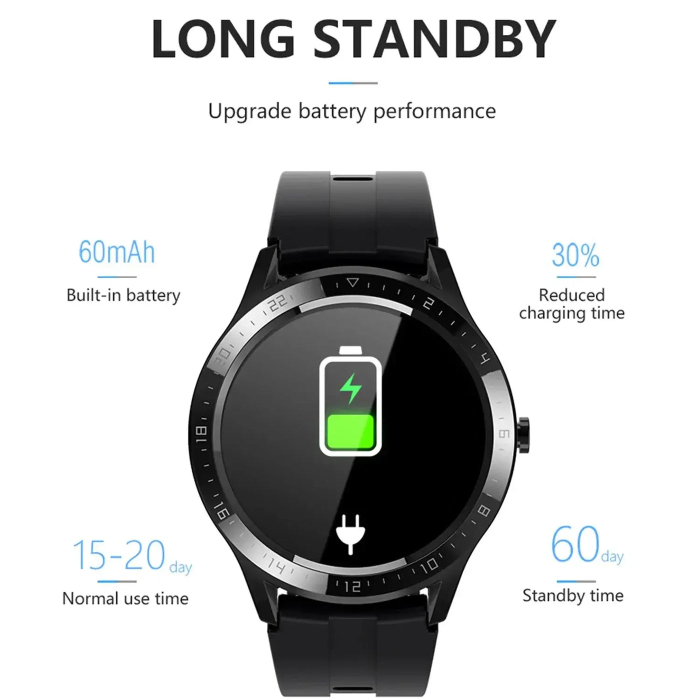Frost Glow Cosmetics 1.28" HD fitness tracker smartwatch with health monitoring, sports modes & IP67 waterproof design.