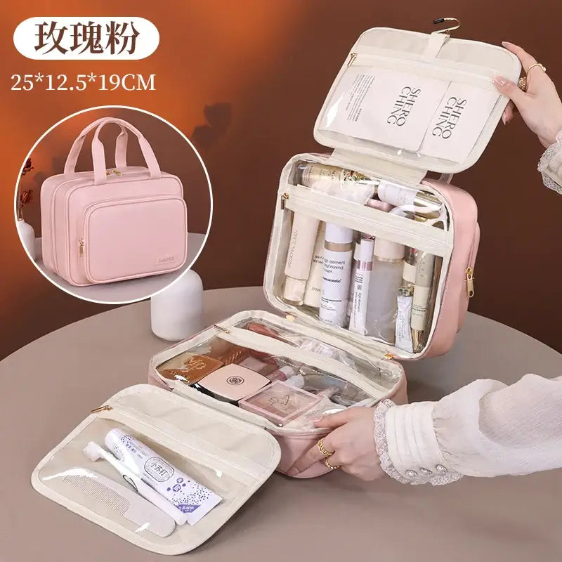 Spacious PU cosmetic & toiletry bag for women. Durable, portable & perfect for travel or daily storage. Shop Frost Glow Cosmetics organizers today!