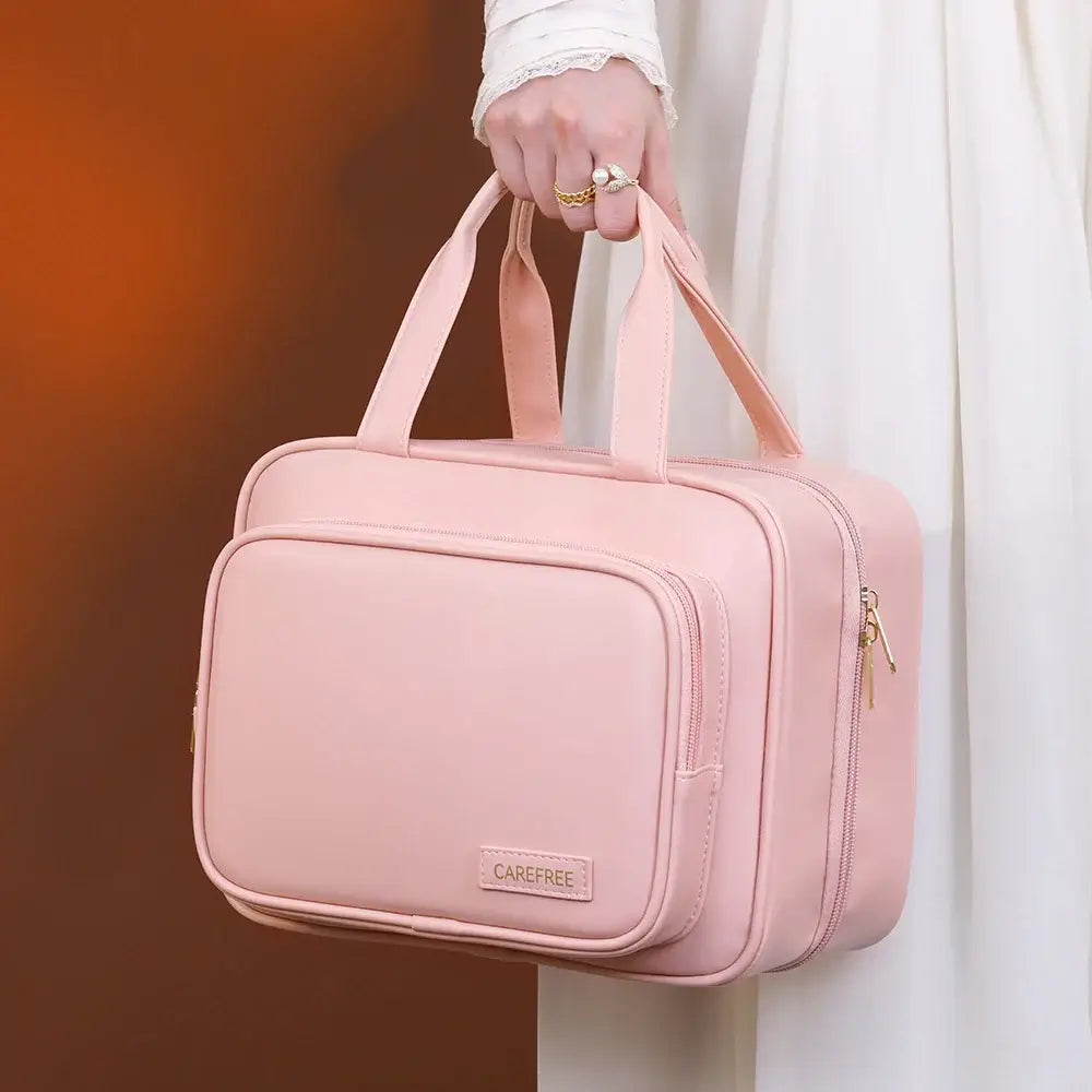 Spacious PU cosmetic & toiletry bag for women. Durable, portable & perfect for travel or daily storage. Shop Frost Glow Cosmetics organizers today!