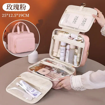 Spacious PU cosmetic & toiletry bag for women. Durable, portable & perfect for travel or daily storage. Shop Frost Glow Cosmetics organizers today!