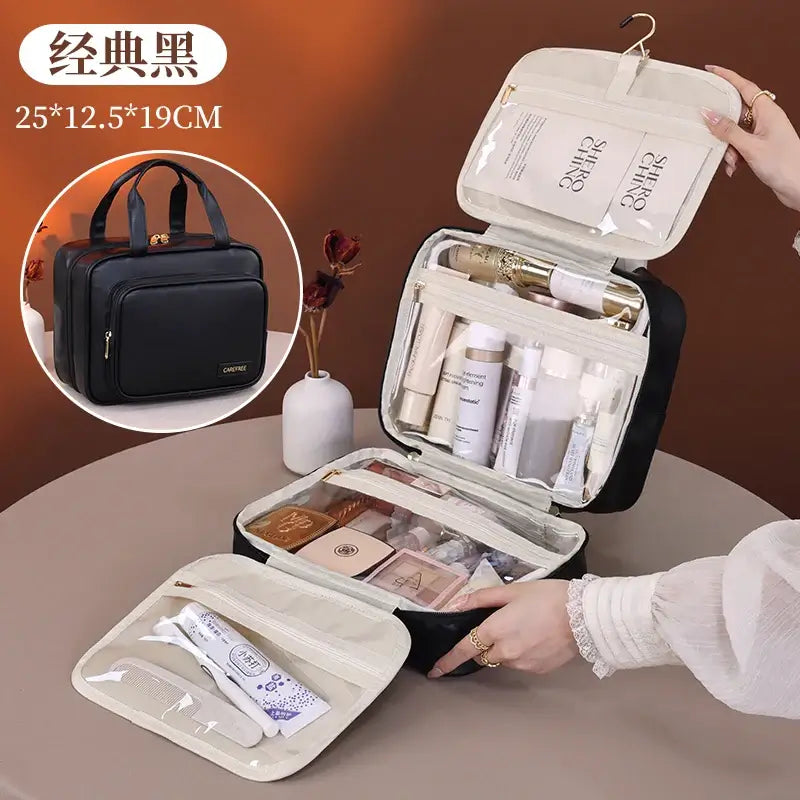 Spacious PU cosmetic & toiletry bag for women. Durable, portable & perfect for travel or daily storage. Shop Frost Glow Cosmetics organizers today!