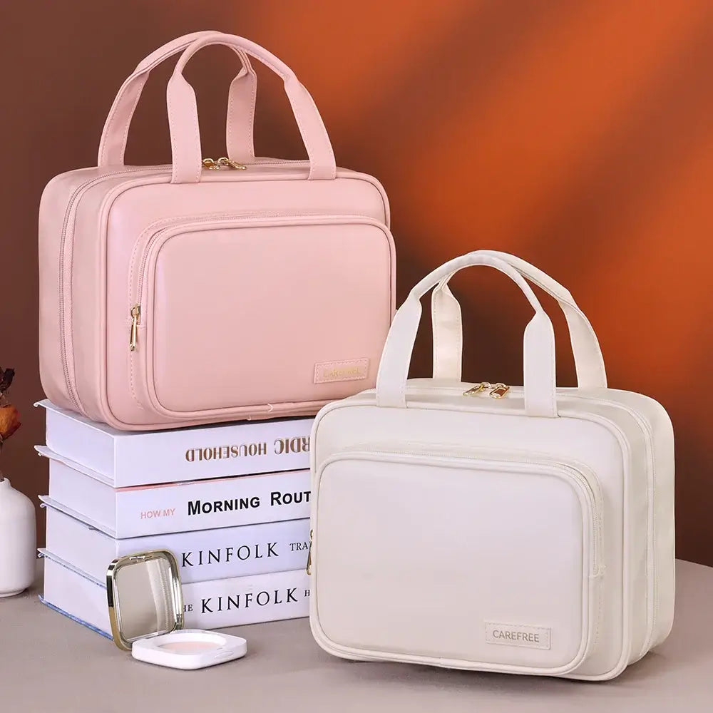 Spacious PU cosmetic & toiletry bag for women. Durable, portable & perfect for travel or daily storage. Shop Frost Glow Cosmetics organizers today!