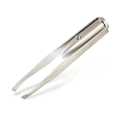 LED lighted tweezers for precise eyebrow shaping. Durable stainless steel design with illumination for accuracy. Shop Frost Glow Cosmetics today!