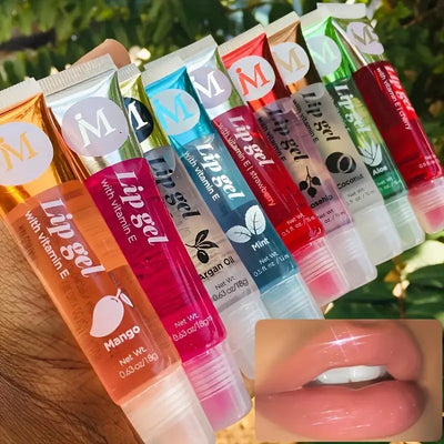 Frost Glow Cosmetics 6Pcs Lip Gloss & Oil Set with VE, rosehip, argan, peppermint, aloe & coconut. Moisturizing, plumping & glossy.