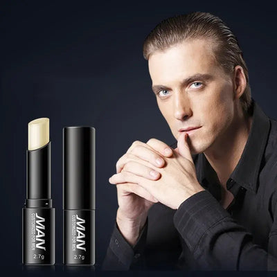 Frost Glow Cosmetics men’s lip balm gives lasting moisture, fades lip lines & fights dryness. Non-sticky daily lip care for men.