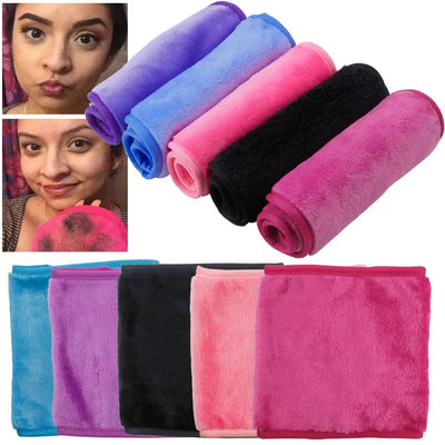 Soft microfiber makeup remover towel. Reusable, washable & gentle on skin for daily cleansing. Shop eco-friendly beauty tools at Frost Glow Cosmetics!