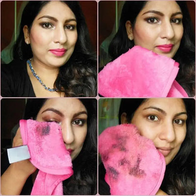 Soft microfiber makeup remover towel. Reusable, washable & gentle on skin for daily cleansing. Shop eco-friendly beauty tools at Frost Glow Cosmetics!