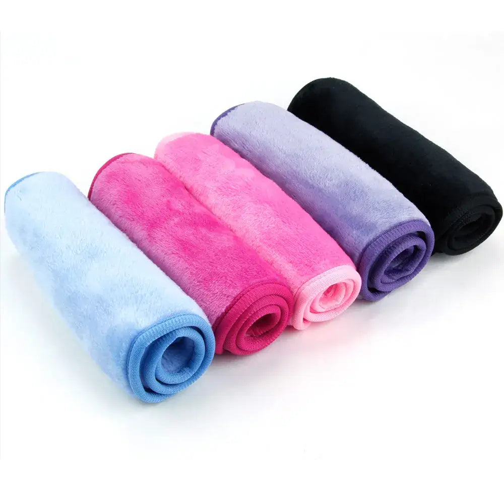 Soft microfiber makeup remover towel. Reusable, washable & gentle on skin for daily cleansing. Shop eco-friendly beauty tools at Frost Glow Cosmetics!
