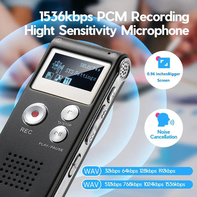 Frost Glow Cosmetics mini voice-activated recorder with MP3 & USB. Small, upgraded audio recorder for lectures, meetings & notes.